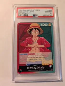 2022 ONE PIECE OP01-ROMANCE DAWN 003 MONKEY D. LUFFY PRE ERRATA PSA 10 GEM MINT - Image 2