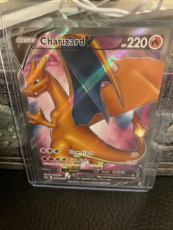 Pokemon Charizard v SWSH050 Full Art Holo Promo Card NM Condition - Image 1