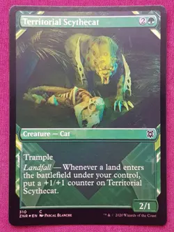 Magic The Gathering ZENDIKAR RISING FOIL TERRITORIAL SCYTHECAT SHOWCASE card MTG - Image 1