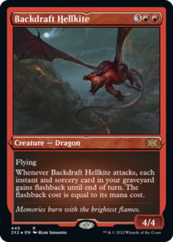 1 x Backdraft Hellkite - Foil Etched - Double Masters 2022 - NM-Mint - MTG - Image 1