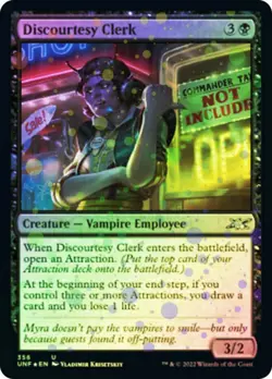 1 x Discourtesy Clerk - Galaxy Foil - Unfinity - NM-Mint - MTG - Image 1