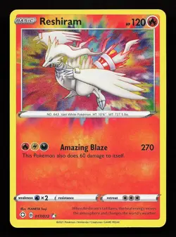 Reshiram 017/072 Amazing Rare Shining Fates Pokemon Card - Image 1