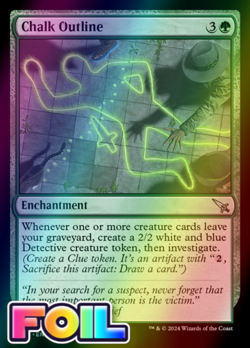 x1 Chalk Outline MKM MTG 157 FOIL UNCOMMON M/NM 1x - Image 1