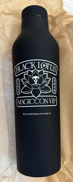 MAGICCON LAS VEGAS 2026 BLACK LOTUS VIP 20 OZ STAINLESS STEEL WATER BOTTLE - Image 1