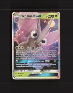 Venomoth GX 12/214 Unbroken Bonds Ultra Rare Holo Pokemon Card LP - Image 1
