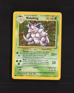 Nidoking 11/102 Base Set Unlimited Holo Rare Pokemon Card LP - Image 1