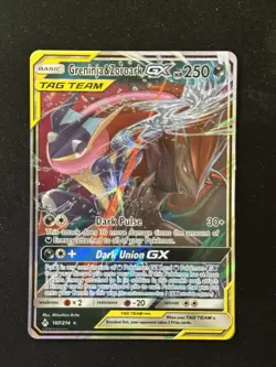 2019 Pokemon Unbroken Bonds Greninja Zoroark GX Full Art #107/214 NM - Image 1