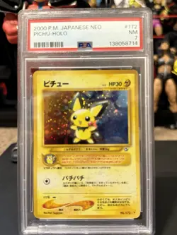 2000 POKEMON JAPANESE NEO PICHU-HOLO #172 PSA 7 - Image 2