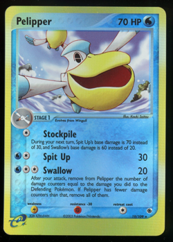 Pokemon 2003 Ex Ruby & Sapphire - Pelipper - Reverse Holo - 19 - Image 1
