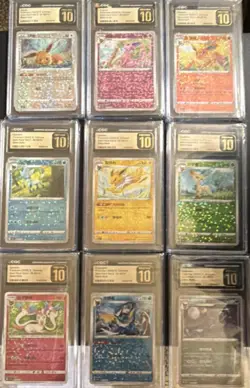 Pokemon Gem Pack Vol.2 Stars Holo CGC 10 Chinese Eevee Evolutions Lot 2025 All 9 - Image 1