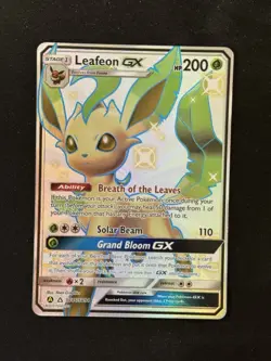 Pokemon TCG Sun & Moon Hidden Fates LEAFEON GX Shiny Vault Full Art SV46/SV94 - Image 1