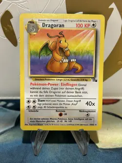 Dragonite 19/62 Fossil Unlimited Rare Dragoran GERMAN Pokemon WOTC MP - Image 1
