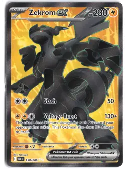 Zekrom ex 158/086 Holo Ultra Rare Black Bolt Pokemon - Image 1