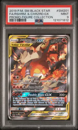 PSA 9 Reshiram & Charizard GX - SM201 - Tag Team Alt Art - Promo - Pokemon - Image 1