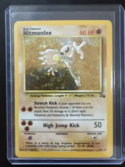 Pokemon Fossil Hitmonlee 7/62 Holo LP Lightly Played - Image 1