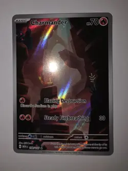 Pokemon Charmander 168/165 Scarlet & Violet 151 Illustration Rare Full Art Holo… - Image 1