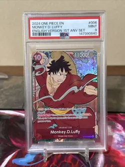 2024 ONE PIECE EN MONKEY D. LUFFY ENGLISH 1ST ANNIVERSARY SET ST10-006 PSA 9 - Image 1