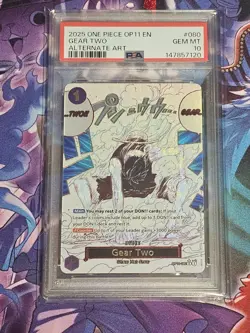 2025 One Piece Gear Two Alternate Art Event Rare OP11-080 PSA 10 - Image 1