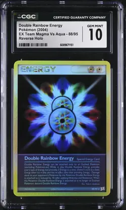 CGC 10 Double Rainbow Energy Team Magma Vs Aqua 88/95 Reverse Holo Pokemon Card - Image 1
