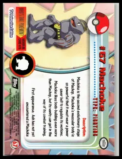 Pokemon Card - Machoke #67 - Topps Series 1 - Black Logo LP - Image 2