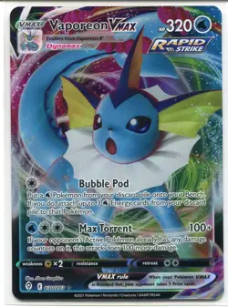 Pokemon TCG Sword & Shield Evolving Skies Holofoil Card #030 Vaporean VMAX - Image 1