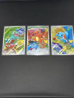 MINT Pokemon TCG First Partner Illustration Series 1 KANTO Gen 1 Starters Cards - Image 1