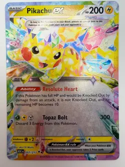 Pikachu ex 057/217 Tera Full Art Pokemon Card NM Ascended Heroes - Image 1
