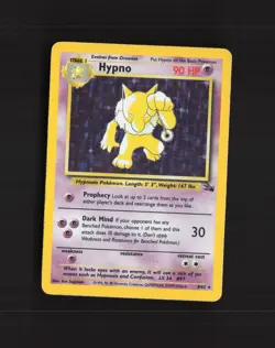 Hypno 8/62 Fossil Unlimited Holo Rare Pokemon Card LP - Image 1