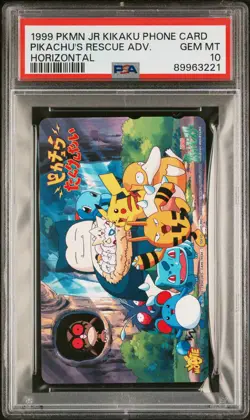 1999 Pikachu's Rescue Adventure Horizontal Center Phone Card Pokemon PSA 10 - Image 1