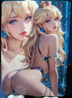 Princess Peach Mario Bros. Cyberpunk Mario Customs Waifu Card - Image 1