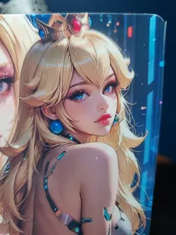 Princess Peach Mario Bros. Cyberpunk Mario Customs Waifu Card - Image 3