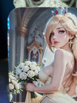 Peach Princess Mario Bros Wedding Dress Roses Southern Customs Waifu Card - Image 2