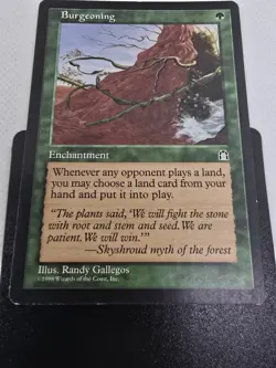 Wizards Burgeoning Stronghold Enchantment Green Rare Regular Randy Gallegos MTG - Image 2