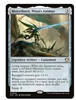 1x MTG Bitterthorn Nissa's Animus - Strixhaven Rare! NM Mint! - Image 1
