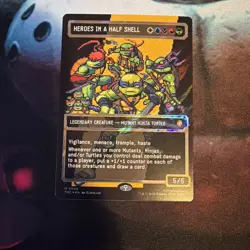 MTG: Heroes in a Half Shell #0096 (Borderless) (Pixel Surge Foil) (8 Bit) TMNT - Image 1