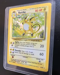 Pokemon Base Set Raichu 14/102, Near Mint NM Holo - Image 2
