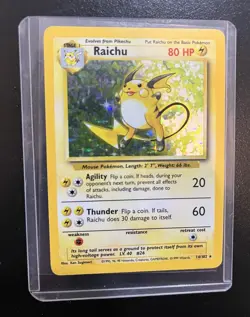 Pokemon Base Set Raichu 14/102, Near Mint NM Holo - Image 3