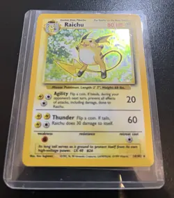 Pokemon Base Set Raichu 14/102, Near Mint NM Holo - Image 4