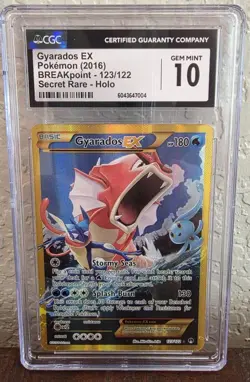 2016 Pokemon Gyarados Ex 123 Holo Secret Rare BREAKpoint CGC 10 Gem Mint - Image 1
