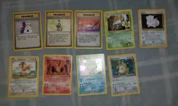 9 Vintage Rare Wotc Pokemon Cards. Heavily Played. Base/2. Jungle. Gym. Fossil. - Image 1