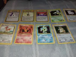 9 Vintage Rare Wotc Pokemon Cards. Heavily Played. Base/2. Jungle. Gym. Fossil. - Image 3