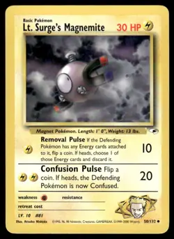 Pokemon Cards Lt. Surge's Magnemite 50/132 Gym Heroes Uncommon NM *2 - Image 1