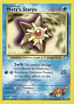 Misty's Staryu 90/132 Gym Heroes Pokemon Card NM - Image 1