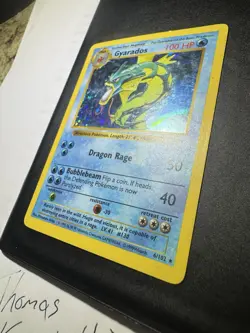 Pokemon Gyarados Holo Rare Shadowless Base Set Card 006/102 Vintage MP - Image 2