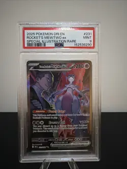 MEWTWO EX 231 DESTINED RIVALS SPECIAL ILLUSTRATION RARE POKEMON MINT PSA9 - Image 1