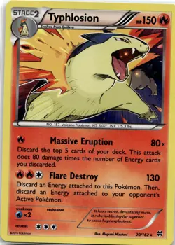 Typhlosion 20/162 Holo R BREAKthrough Pokemon 2015 EN NM - Image 1