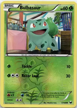 Bulbasaur 1/108 C Dark Explorers Pokemon 2012 EN LP - Image 1