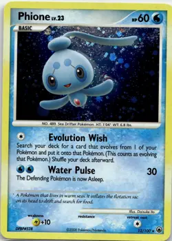 Phione 12/100 Holo R Majestic Dawn Pokemon 2008 EN LP - Image 1