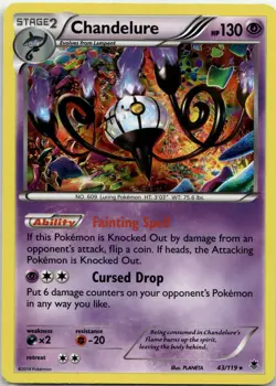 Chandelure 43/119 Holo R Phantom Forces Pokemon 2014 EN LP - Image 1