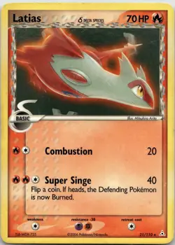 Latias Œ¥ 21/110 R Holon Phantoms Pokemon 2006 EN LP - Image 1